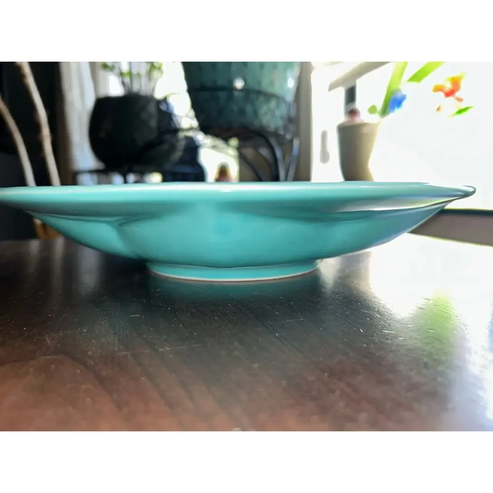 Vintage Homer Laughlin Fiesta Ware Star Shaped Serving Bowl 11” turquoise